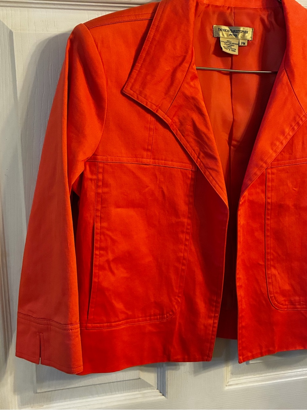 Patrick Christopher Petite Women's Orange Cotton Jacket, Size: PM - Picture 2 of 9